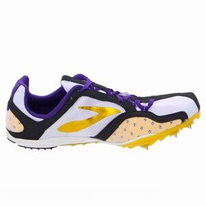 Brooks ELMN8 Track and Field Running Shoes with Spikes in Gold/Purple size 10